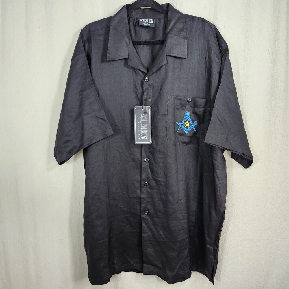 Numen Classic Shirt Linen Button Down 3XL Masonic Square Compass Freemason